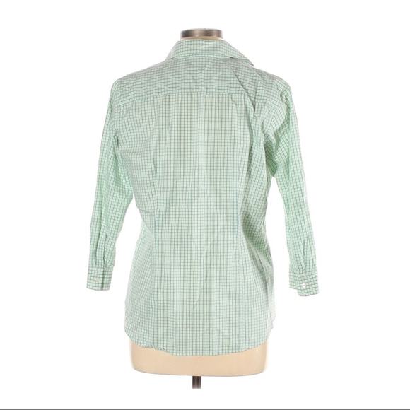 Eddie Bauer Shirt 3/4 Sleeve Green Button Front Women’s Large Wrinkle Free‎ - Picture 2 of 12